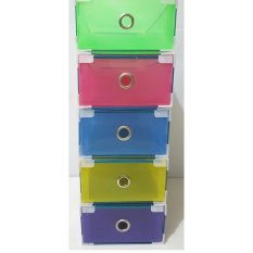 Miracle 5 pcs Kotak sepatu slide warna dengan metal list, ring dan sudut plastik - Size M
