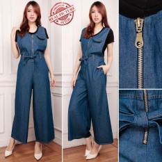 Miracle Celana Panjang Kulot Clara Overall Jeans Jumpsuit Wanita