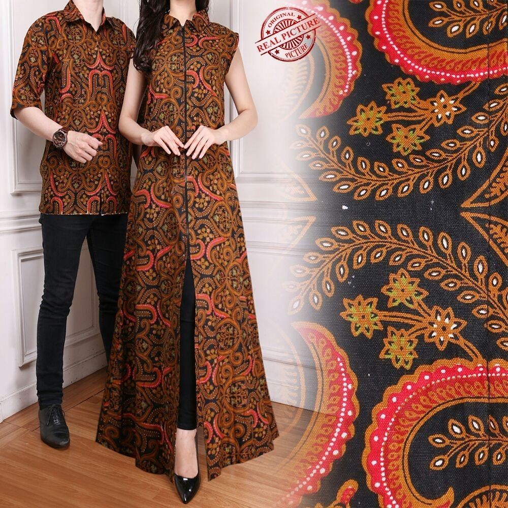 Miracle Couple Gamis Longdress Miranda dan Kemeja Batik Pria