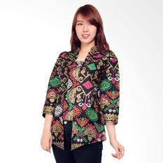 Miracle Online Shop Blouse Abaya Batik Prianka Atasan Wanita - Black Metalic