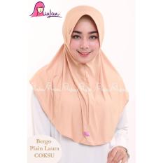 MiuLan - Kerudung Instan Serut Plain Laura Dewasa - Coklat Susu