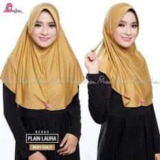 MiuLan - Kerudung Jilbab Hijab Instan Serut Plain Laura Dewasa - Emas