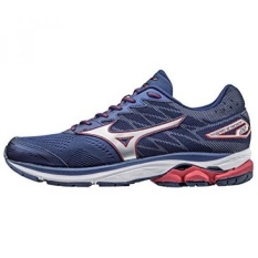 Mizuno Mens Wave Rider 20 Blue Depths/Silver/Chinese Red Athletic Shoe