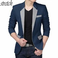 MJ Blazer Pria Malvin Navy - Grey
