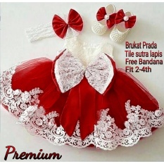 MJ Dress Anak Princess Premium Kids - Maroon