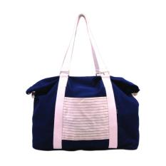 Mockup BWK 08 Striped Weekender Tas Wanita - Navy