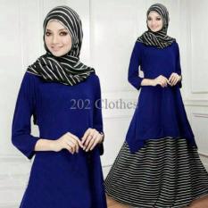 Model 19 Maura Biru Baju Muslim Remaja Blue Xl Bagus Murah Terlaris