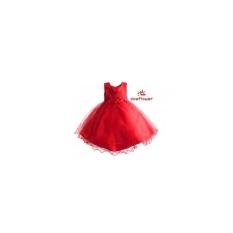 Model Baju Pesta Anak Perempuan Princess Merah Zoe Flower AGD3613