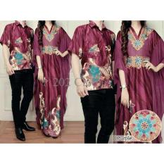 Model Busana Muslim Couple Kaftan Anggun Purple Ungu Sarimbit Batik Modern