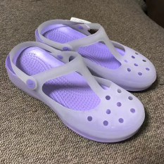 Model Crocs Panas Musim Wanita Jeli Sandal Sepatu Wanita (Ungu)