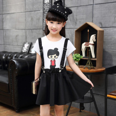 Model Gadis Musim Panas Baru Denim Tali Rok (Grosir Hitam Katun Jas)