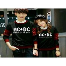 MODEL-KAOS PASANGAN KAOS COPULE BAJU COUPLE LENGAN PANJANG ACDC (HITAM)