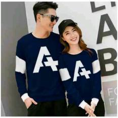 MODEL-KAOS PASANGAN KAOS COPULE BAJU COUPLE LENGAN PANJANG APU (NAVI