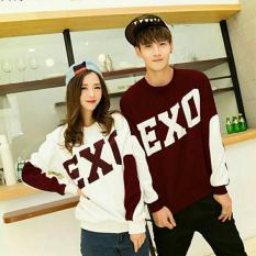 MODEL-KAOS PASANGAN KAOS COPULE BAJU COUPLE LENGAN PANJANG EXO (MARUN)