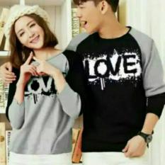 MODEL-KAOS PASANGAN KAOS COPULE BAJU COUPLE LENGAN PANJANG KILOVE (ABU)
