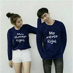 MODEL-KAOS PASANGAN KAOS COPULE BAJU COUPLE LENGAN PANJANG MAR2 (NAVI)