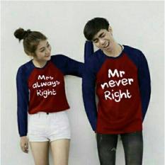 MODEL-KAOS PASANGAN KAOS COPULE BAJU COUPLE LENGAN PANJANG MAROKOM (MARUN NAVY)