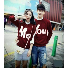 MODEL-KAOS PASANGAN KAOS COPULE BAJU COUPLE LENGAN PANJANG YOUME (MARUN)