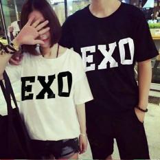 MODEL-KAOS PASANGAN KAOS COUPLE KAOS LENGAN PENDEK EXO (HITAM PUTIH)