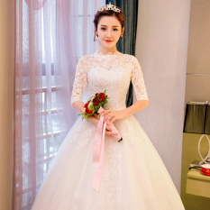 Gaun Model Korea Putih Gaun Pengantin Baru (Qi [Anda Mengirim Aksesoris 7 Pcs/set]])