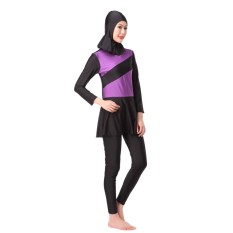 Sederhana Islam Swimwear Swimsuit Islami Jilbab Wanita Swimwear Penuh Cakupan Swimwear Muslim Renang Pakaian Renang Swimsuit (ungu)-Intl