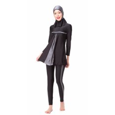 Sederhana Islam Swimwear Swimsuit Islami Jilbab Wanita Swimwear Penuh Cakupan Swimwear Muslim Renang Pakaian Renang Swimsuit Sport Pakaian Gaun Abu -abu