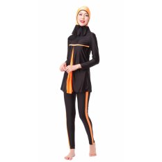 Sederhana Islam Swimwear Swimsuit Islami Jilbab Wanita Swimwear Penuh Cakupan Swimwear Muslim Renang Pakaian Renang Swimsuit Sport Pakaian Gaun Oranye