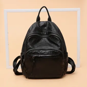 2019 model baru Kulit Bisa Dicuci Tas Ransel perempuan Gaya Korea Winnie The Pooh street fashion