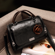 Modis Kulit Lembut Musim Semi Dan Musim Panas Baru Bahu Selempang Miring Tas Tas Branded Wanita (Elegan Hitam (Versi Upgrade))