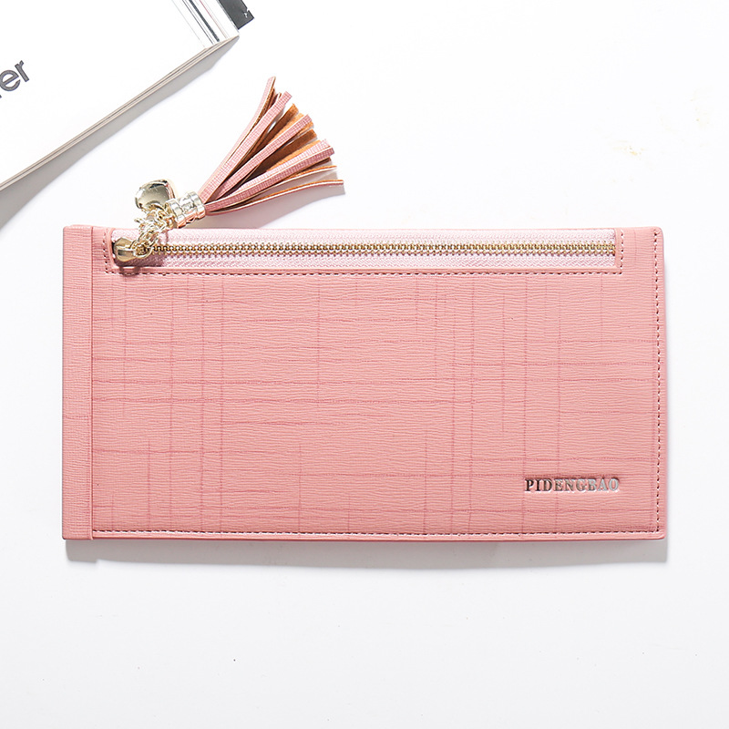 Modis Rumbai Baru Dompet Wanita Ritsleting Tas HP (Merah Muda)