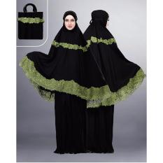 Montaza Mukena Hitam Motif Gamis Wanita Katun Pakaian Syar'i SLS 928