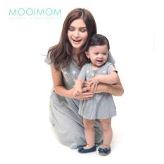 MOOIMOM Starry Sky Nursing Dress & Baby Clothes Baju Hamil Menyusui Couple Ibu Anak - Grey Girl