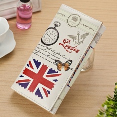Moonar Ladies Flap Over Kulit Dompet Dompet Oleh Graffiti Koleksi Hadiah (Flag)-Intl
