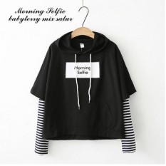 Baju wanita/Blouse/Kemeja Wanita/Jumpsuit/Playsuit Wanita/Baju Atasan/long dress/Dress Wanita/Baju Muslim/Jumpsuit/Sweater&Cardigan Wanita/Baju Tidur/baju Santai/Tunik/Rajut Waanita/baju murah/celana wanita-murah/fashion wanita/MORNING SELFI BLACK