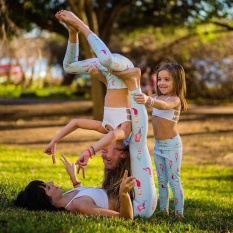 Ibu Skinny Dicetak Yoga Celana Legging Pakaian Keluarga Wanita Celana-Intl