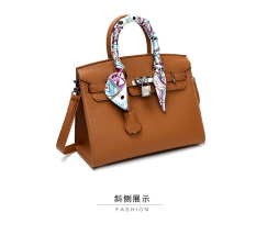 Motif Kulit Imitasi Kulit Tas Wanita Tas Tas Model Hermes (30cm Coklat)