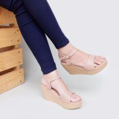 Moya Sepatu Wanita Wedges Ankle Strap CY07 - Mocca