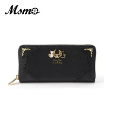 Msmo Baru Modis Sailor Bulan Samantha Vega Luna Kucing Dompet Kawaii Panjang Dompet Lucu Wanita Pu Kulit Dompet Hitam/ putih 8 Warna-Internasional