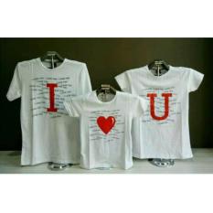 MT'COUPLE Baju Keluarga Kaos Keluarga Kaos Oblong Kaos Couple Family 1 Anak I LOVE YOU Putih T-Shirt