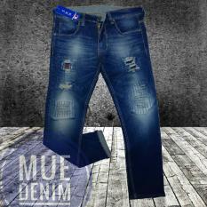 MUE DENIM.CO CELANA PANJANG PRIA MODEL SOBEK BAHAN JEANS STREETS TERBARU