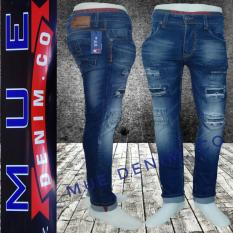 MUE DENIM.CO CELANA PANJANG PRIA MODEL SOBEK BAHAN SOFT JEANS STREETS PANTS TERBARU PRIA
