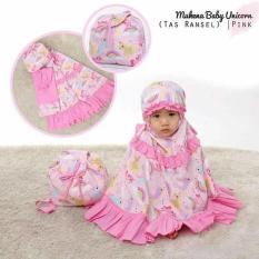 MUKENA ANAK BABY 1-2TAHUN KATUN JEPANG UNICORN PINK