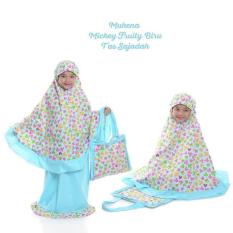 Mukena Anak Mickey Fruity Biru ( Tas Sajadah ) XL