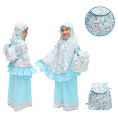 Mukena Anak Muslimah Kayla Biru Tas Ransel