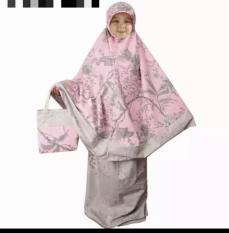 mukena Anak usia 2-4 tahun katun jepang flower pink