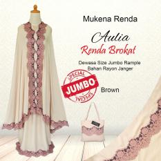 Mukena Bali Cantik Ukuran Jumbo Aulia Renda Brokat Premium Warna Brown