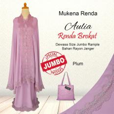 Mukena Bali Cantik Ukuran Jumbo Aulia Renda Brokat Premium Warna Plum