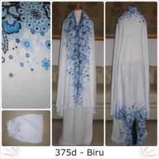 Mukena Bali Dewasa Katun Rayon Motif 375D Semi Jumbo Biru