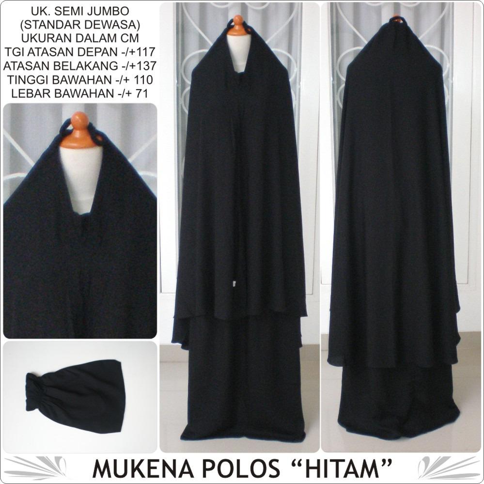 mukena bali polos hitam dewasa katun rayon 301 semi jumbo