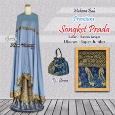 Mukena Bali PREMIUM Songket Prada - Gray New Keong